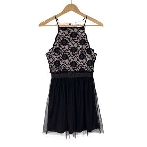 Lots of Love by Speechless Junior’s Size Small Black Lace Mesh Mini Dress NWT